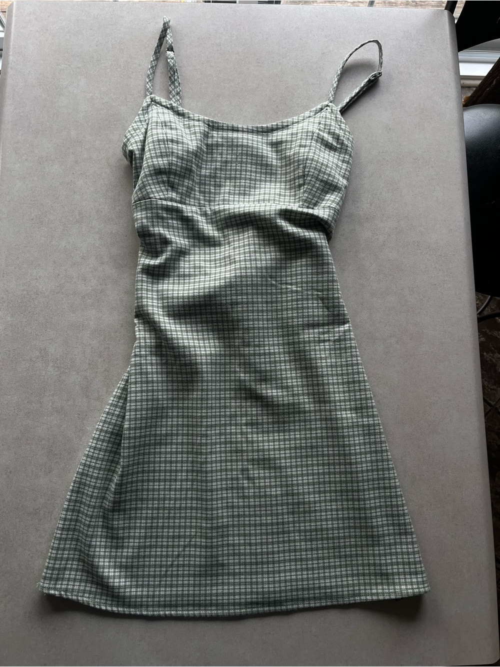 Brandy Melville Mint Green Gingham Slip Dress